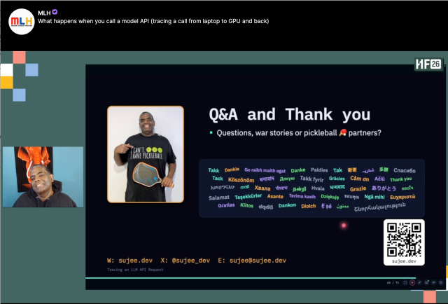Q&A and thank-you slide from the Hacktoberfest talk